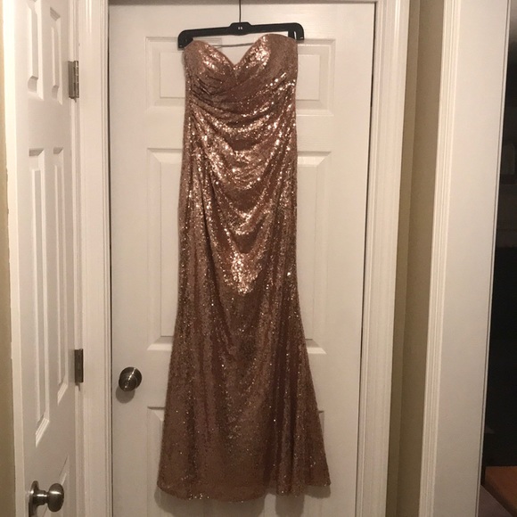 Christina Wu Dresses & Skirts - Christina Wu - Rose gold sequin, sweetheart cut
